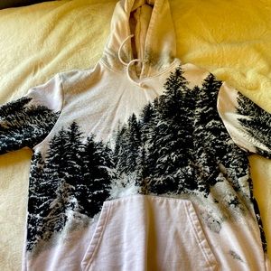 Black and White Forest Hoodie